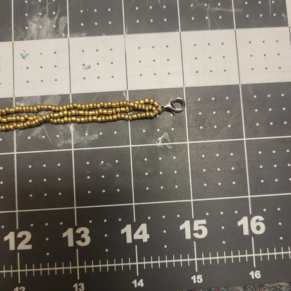Faux Pearl and Gold Beaded Necklace - Picture 2 of 5